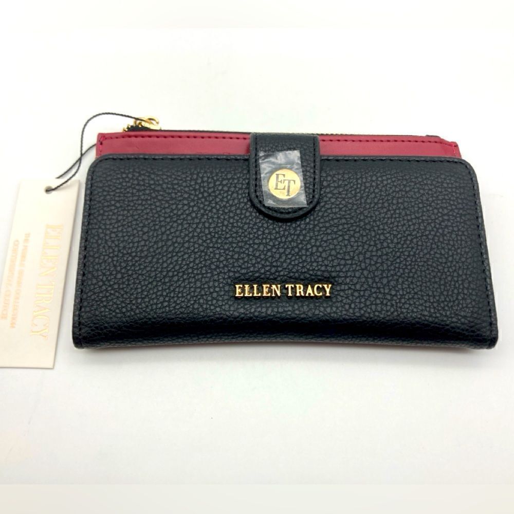 NWT Ellen Tracy Pebble Grain Collection Continental Clutch